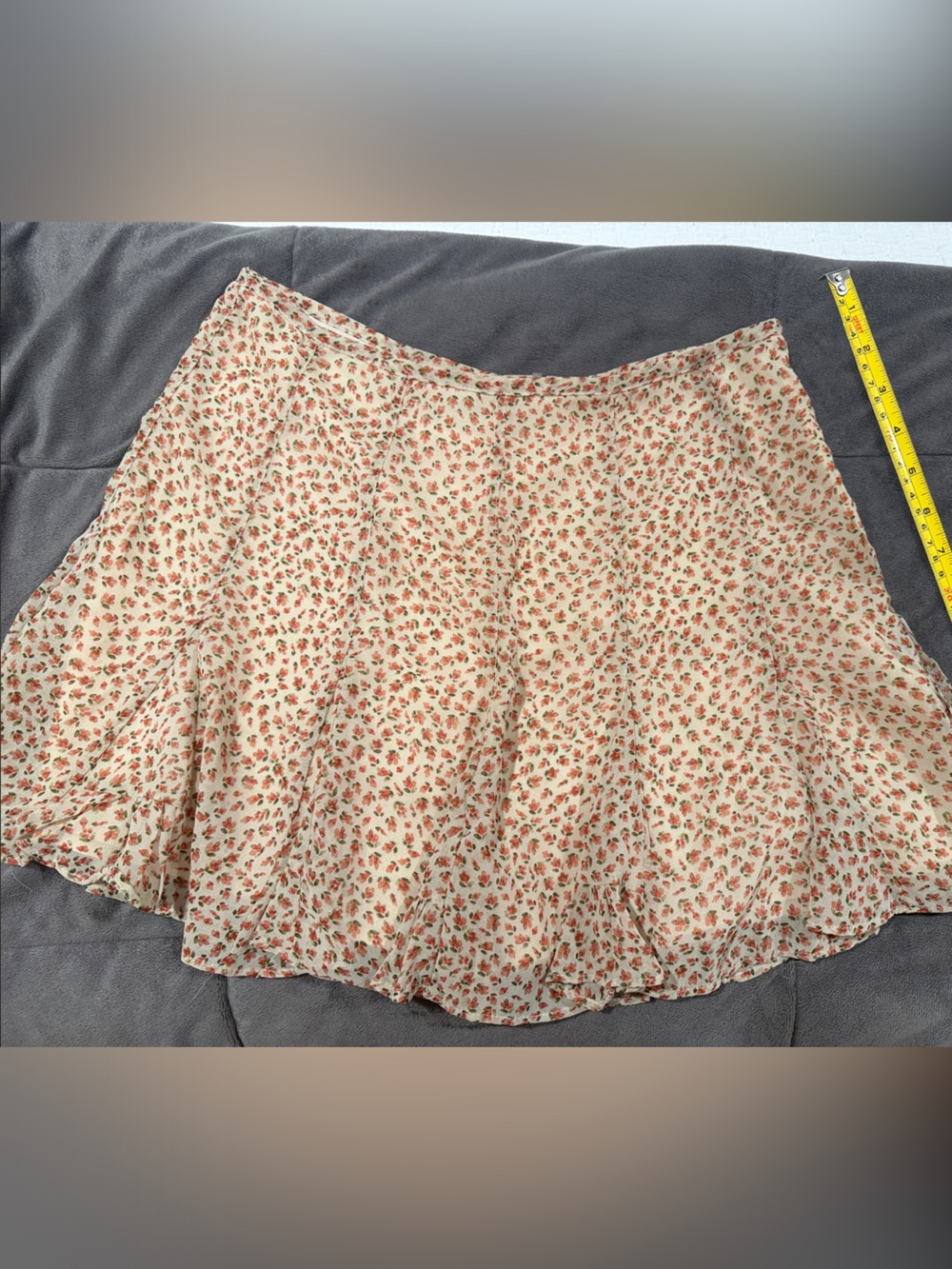 Floral Mini Skort in Cream with Pink Rose Print